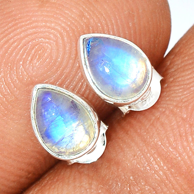 Rainbow Moonstone Studs - MONS1105