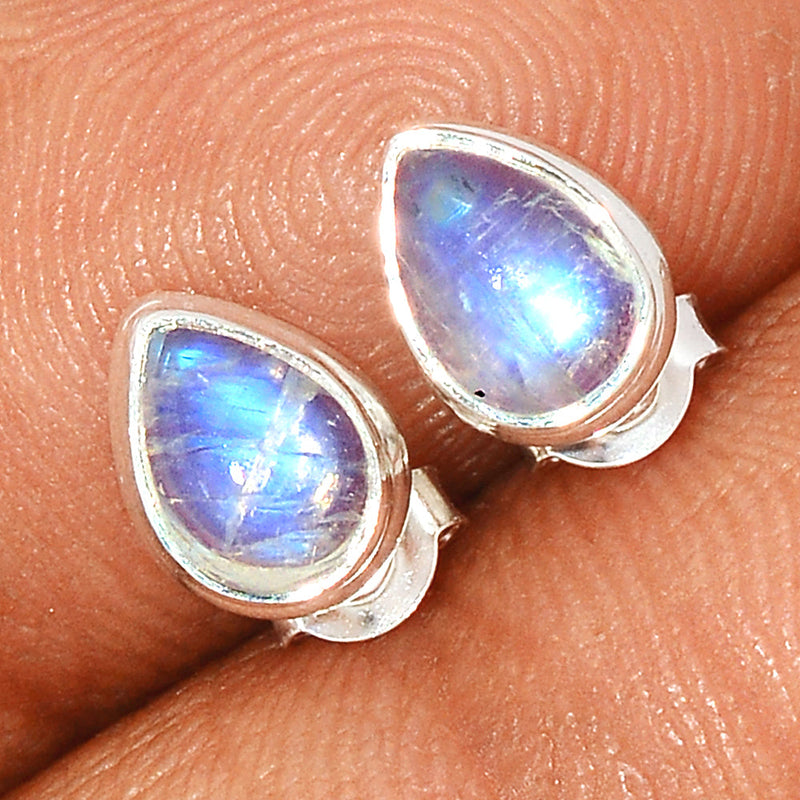 Rainbow Moonstone Studs - MONS1107