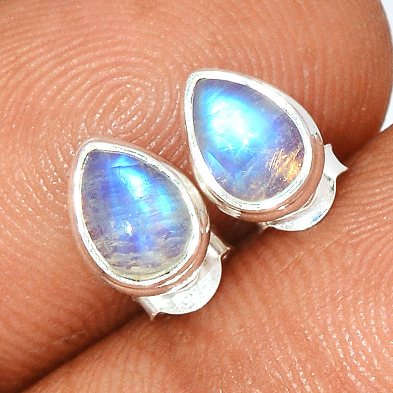 Rainbow Moonstone Studs - MONS1112