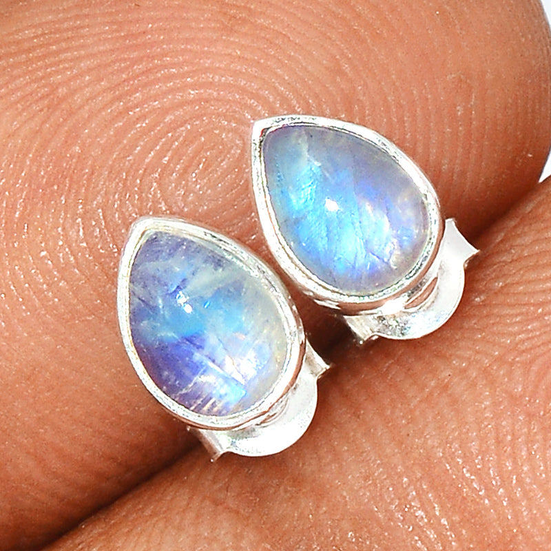 Rainbow Moonstone Studs - MONS1114