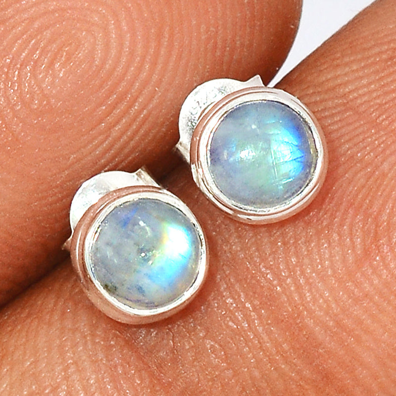 Rainbow Moonstone Studs - MONS1116