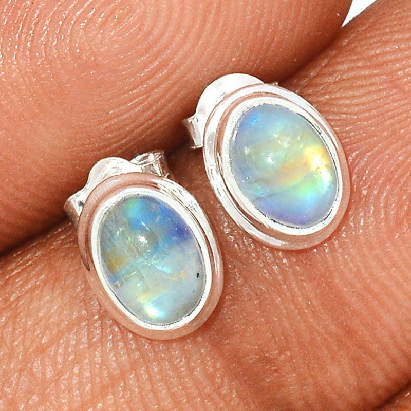 Rainbow Moonstone Studs - MONS1118