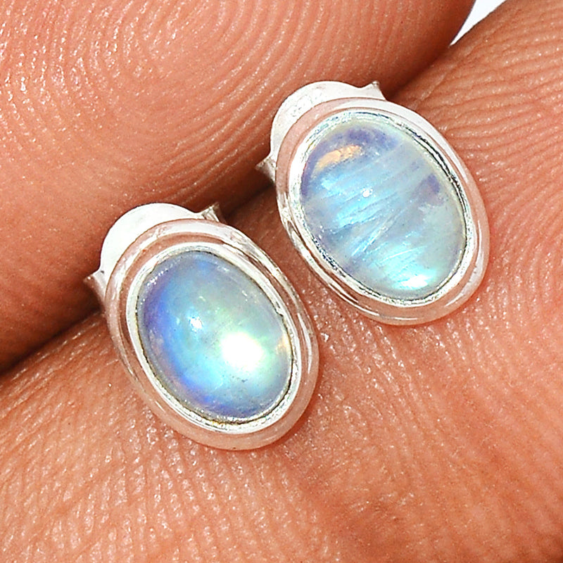 Rainbow Moonstone Studs - MONS1119