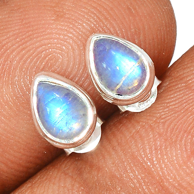 Rainbow Moonstone Studs - MONS1121