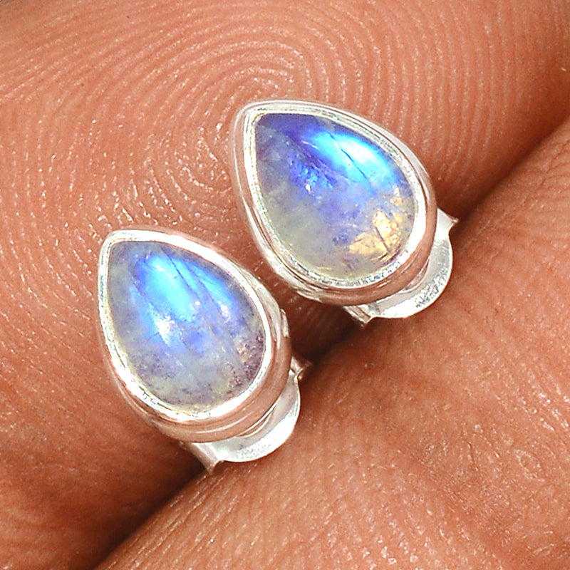 Rainbow Moonstone Studs - MONS1123