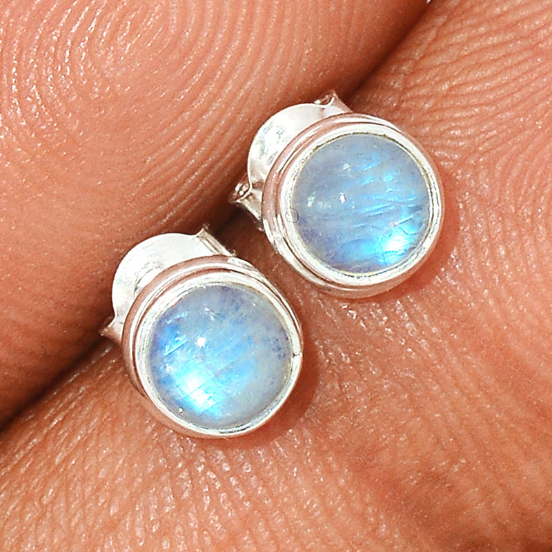 Rainbow Moonstone Studs - MONS1124