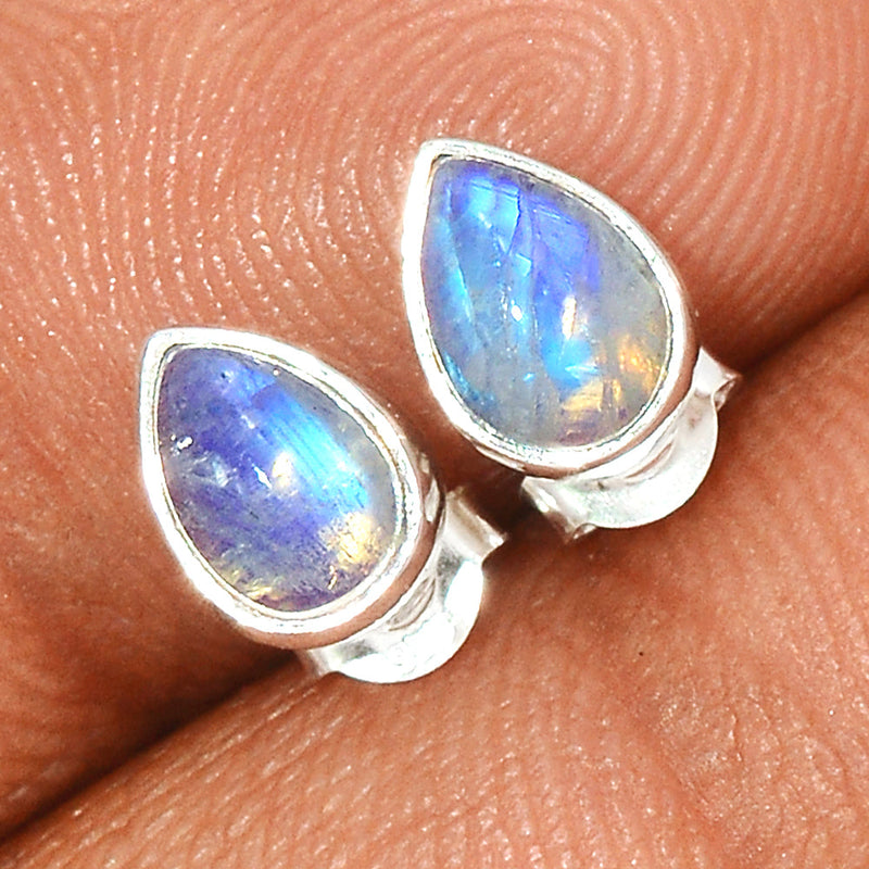 Rainbow Moonstone Studs - MONS1125