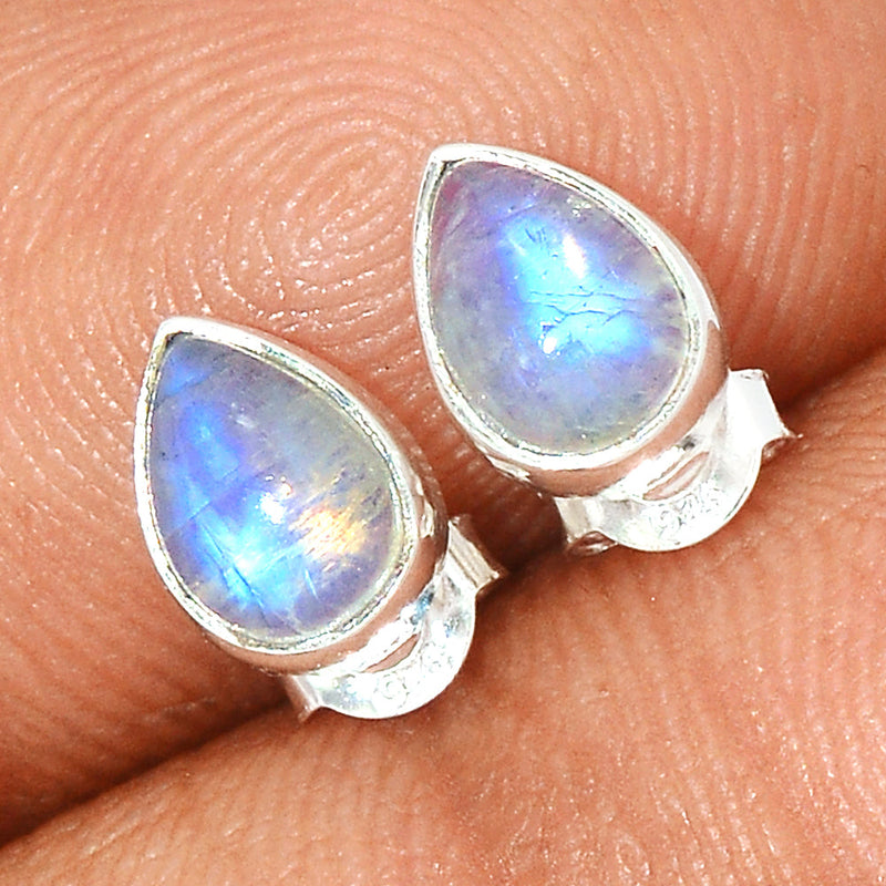 Rainbow Moonstone Studs - MONS1128