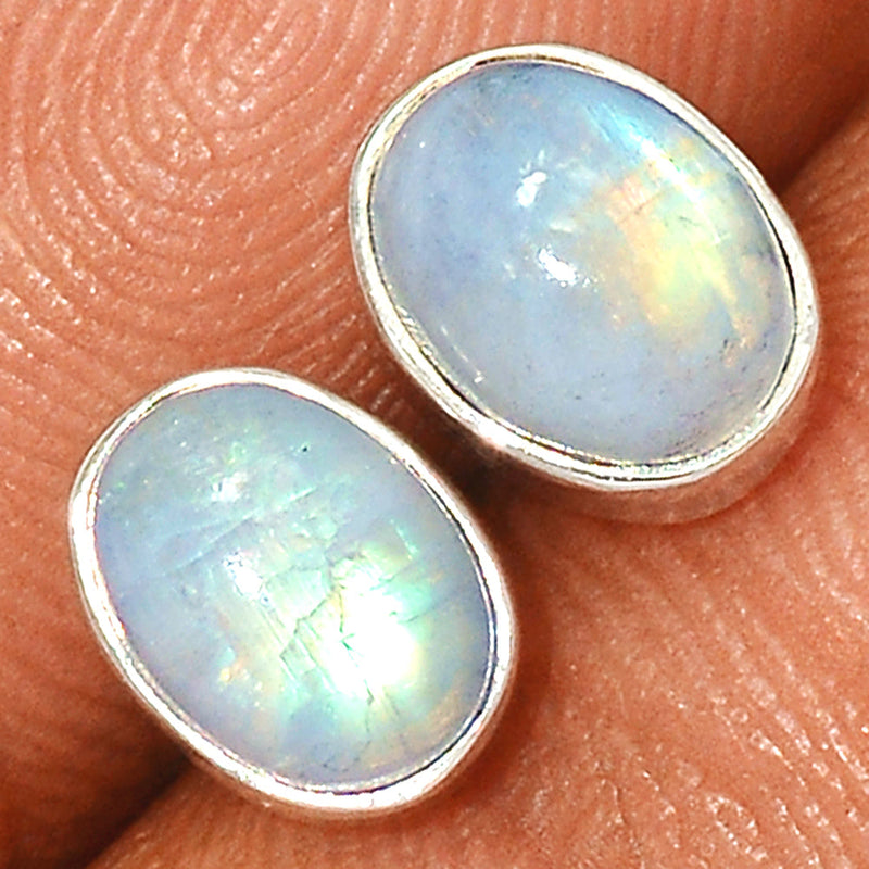 Rainbow Moonstone Studs - MONS1154