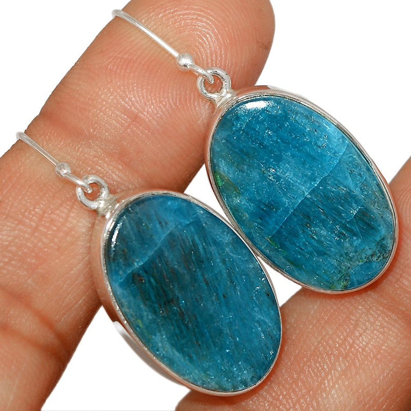 1.6" Neon Blue Apatite Cab Earring-NACE41