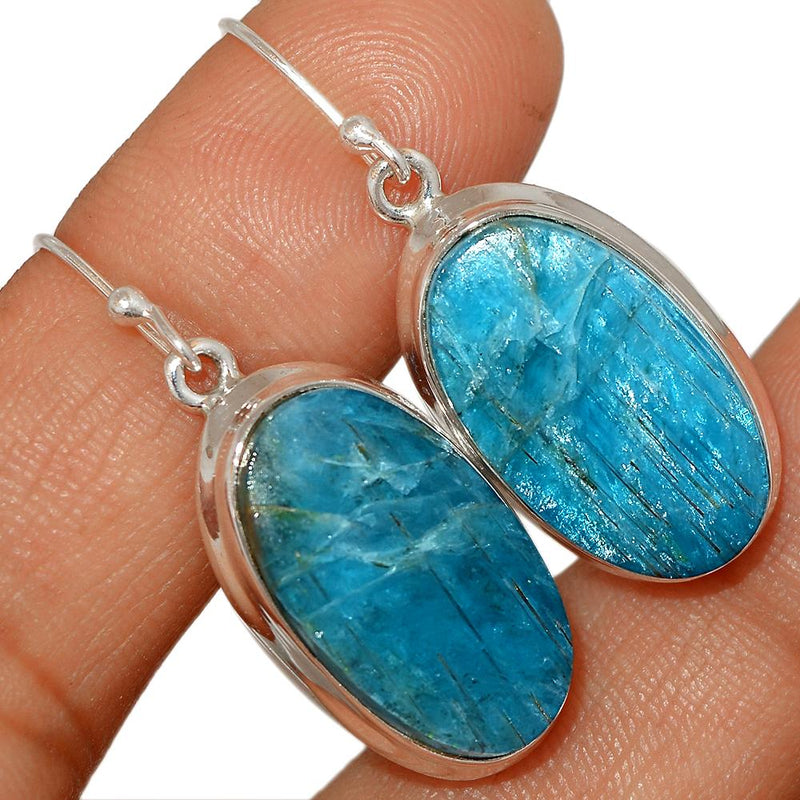 1.5" Neon Blue Apatite Cab Earring-NACE47