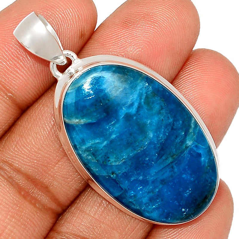 1.8" Neon Blue Apatite Cabochon Pendants - NACP375