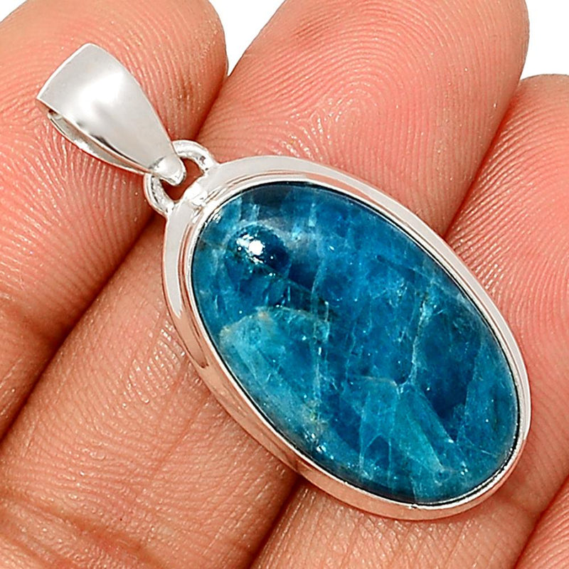 1.3" Neon Blue Apatite Cabochon Pendants - NACP392