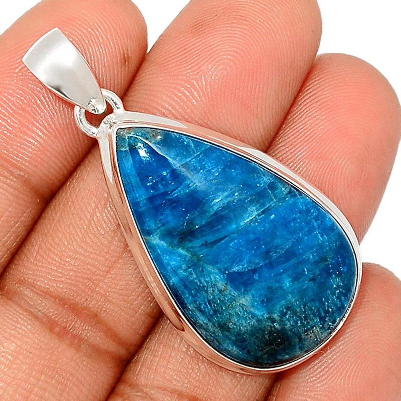 1.7" Neon Blue Apatite Cabochon Pendants - NACP395