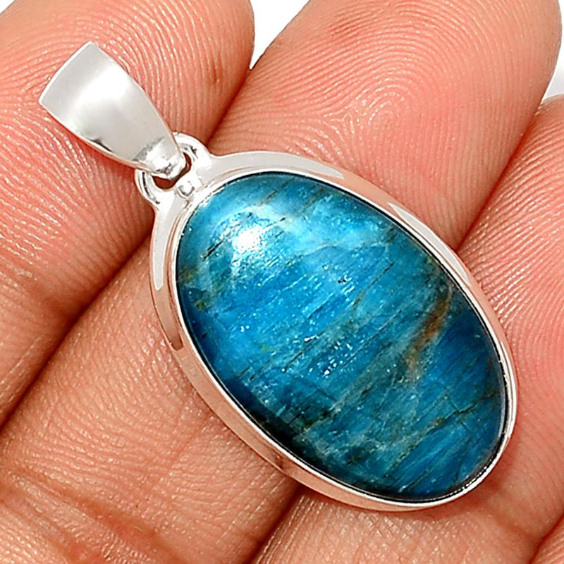 1.3" Neon Blue Apatite Cabochon Pendants - NACP400