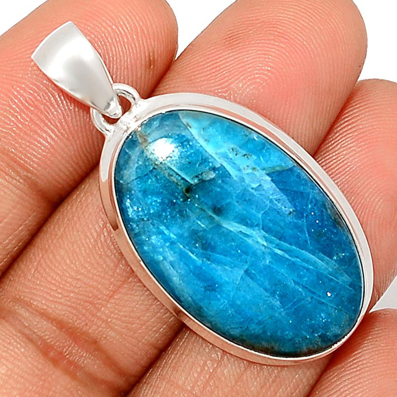 1.6" Neon Blue Apatite Cabochon Pendants - NACP412