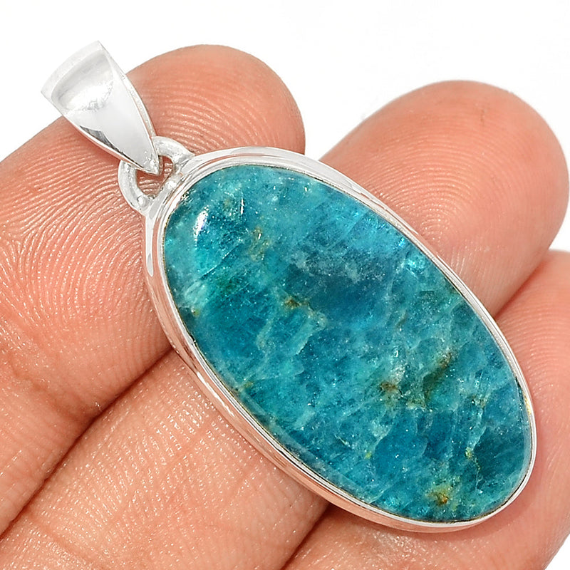 1.7" Neon Blue Apatite Cabochon Pendants - NACP635