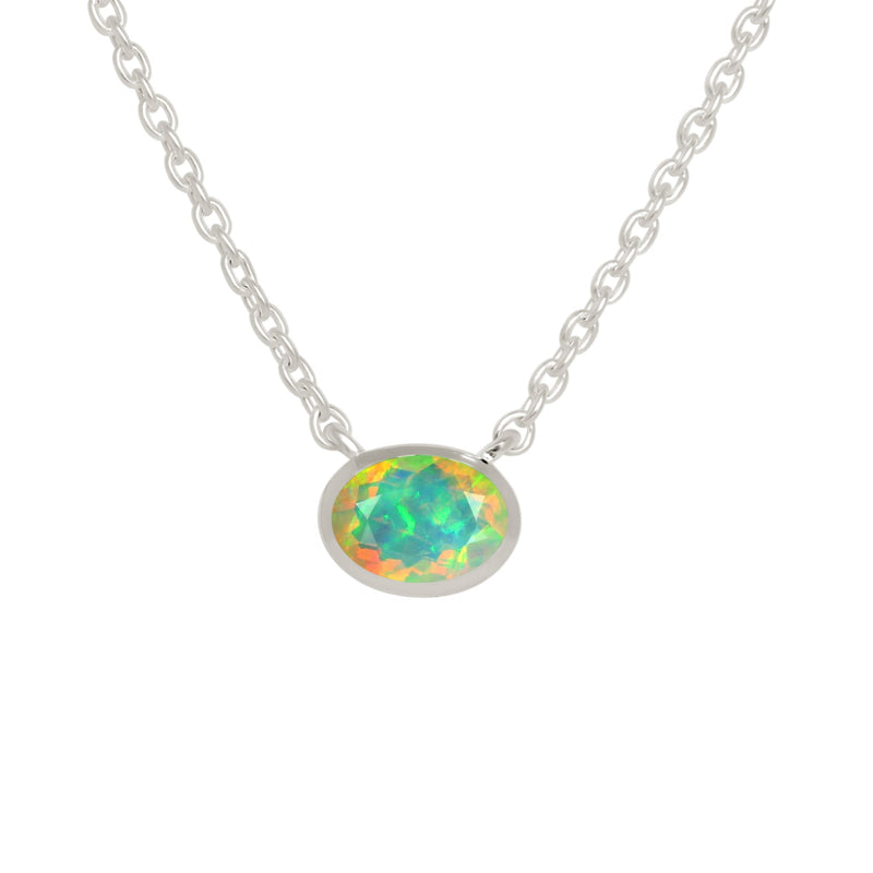 5*7 MM Oval - Ethiopian Opal Faceted Necklace - ND-N204EOF Catalogue