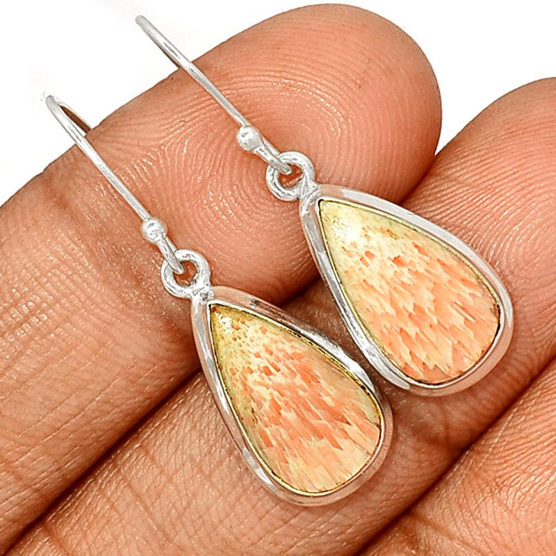 1.3" Orange Scolecite Earrings - OSCE81