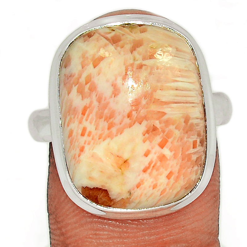 Orange Scolecite Ring - OSCR405