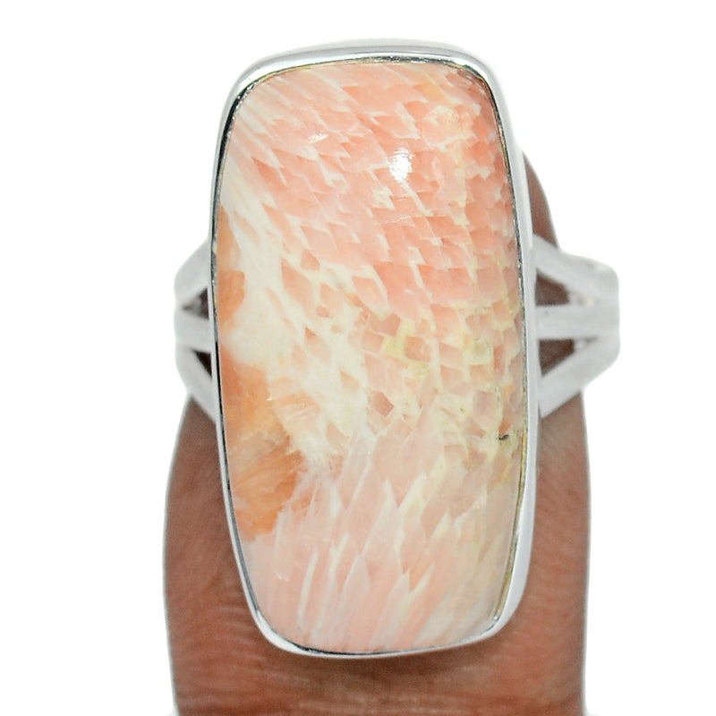 Orange Scolecite Ring - OSCR412