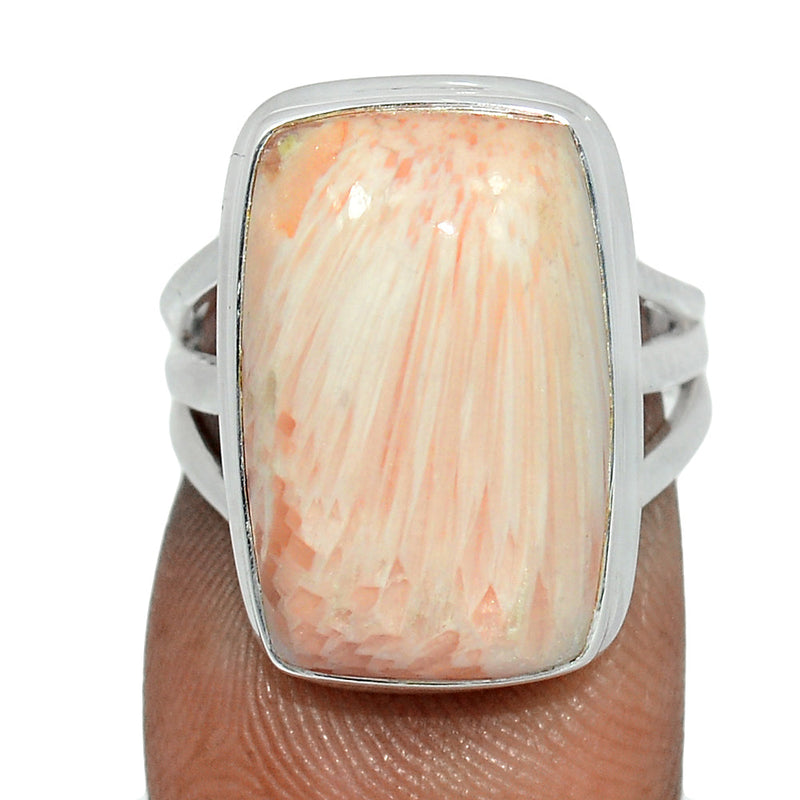 Orange Scolecite Ring - OSCR429