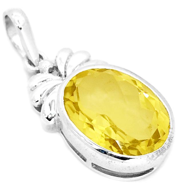 1.3" Lemon Topaz Silver Pendants - P1284LT