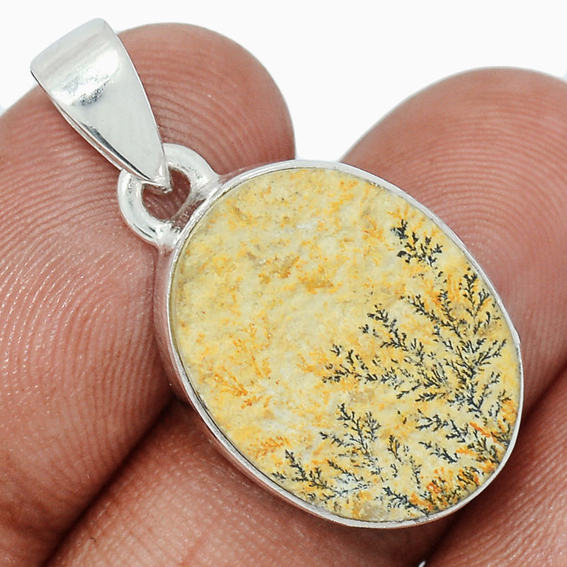 1.2" Psilomelan Dendrite German Pendants - PDGP1020