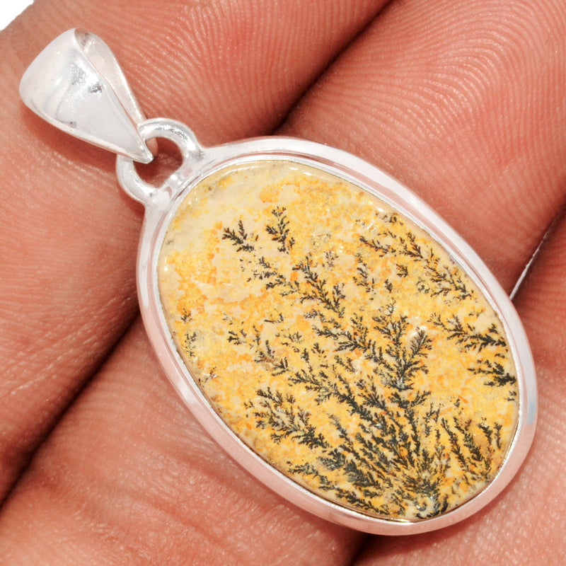 1.5" Psilomelane Dendrite German Pendants - PDGP819