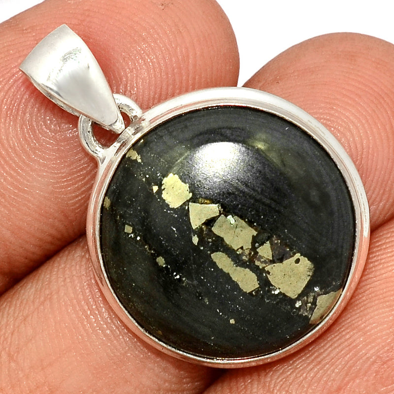 1.2" Pyrite In Basalt Pendants - PIBP106