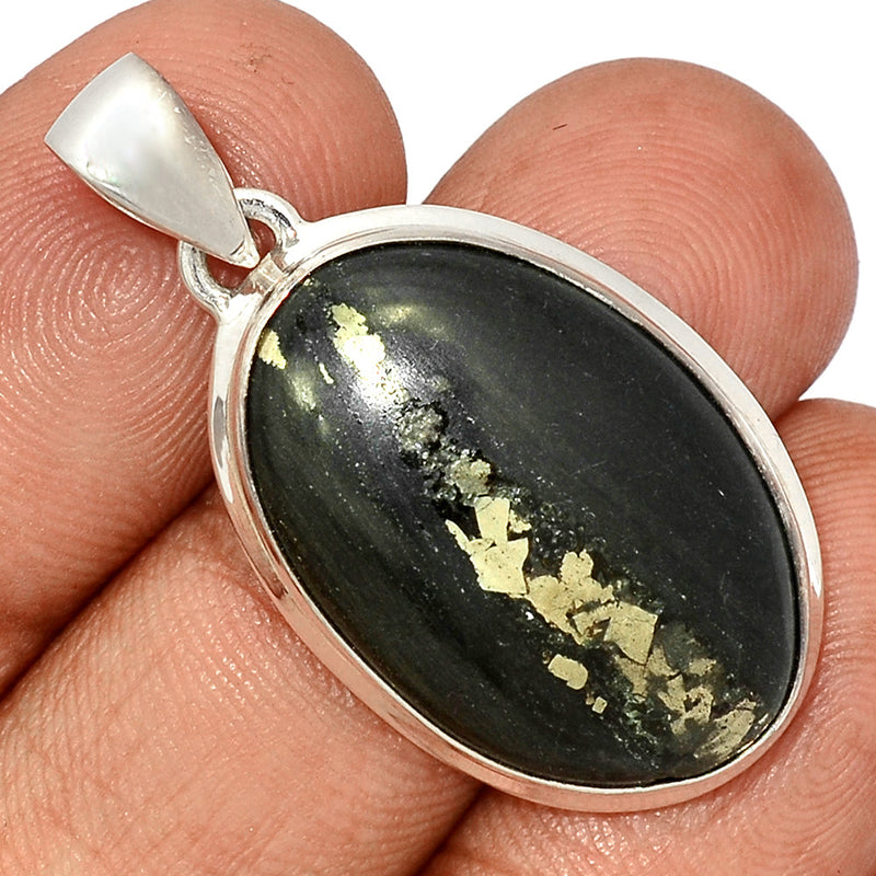 1.6" Pyrite In Basalt Pendants - PIBP114