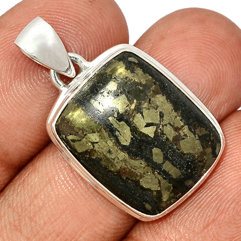 1.3" Pyrite In Basalt Pendants - PIBP118