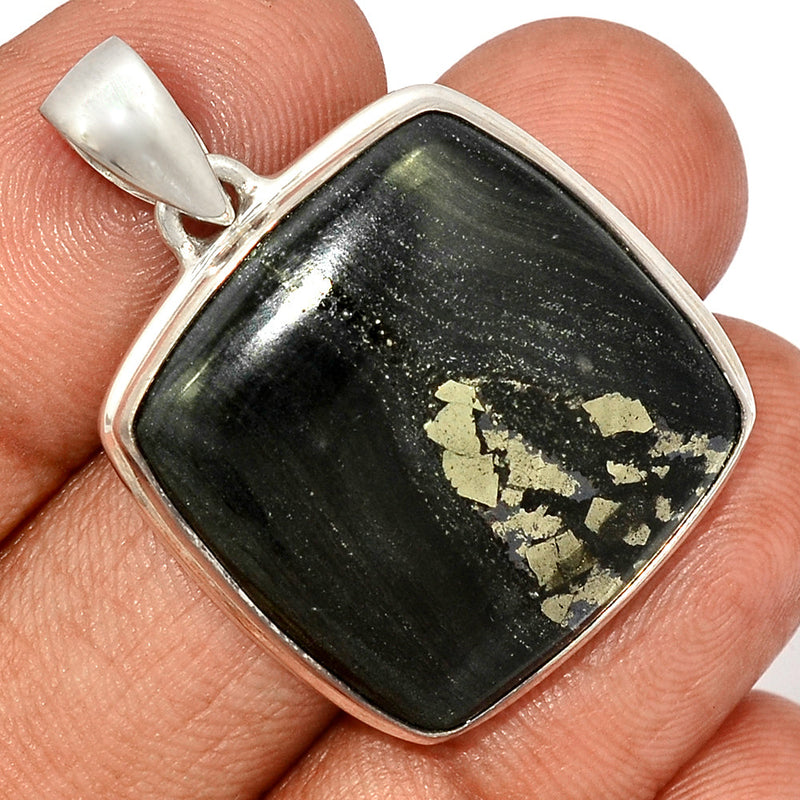 1.6" Pyrite In Basalt Pendants - PIBP128