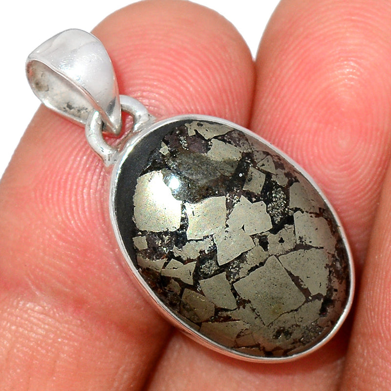 1.2" Pyrite In Basalt Pendants - PIBP66