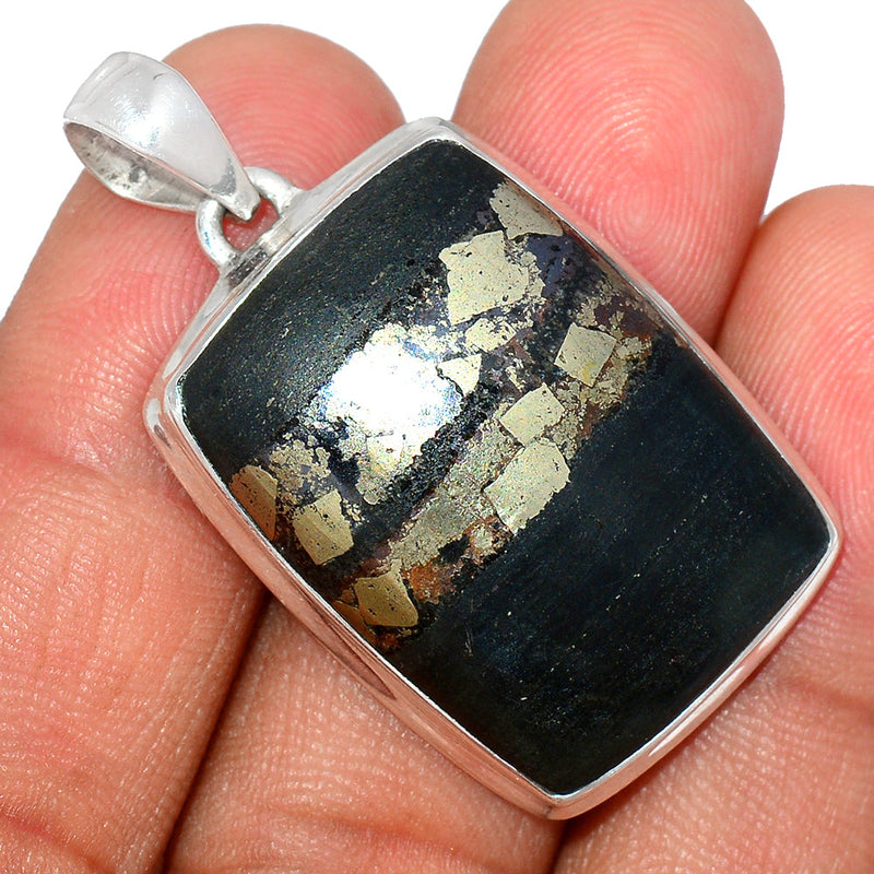 1.6" Pyrite In Basalt Pendants - PIBP79