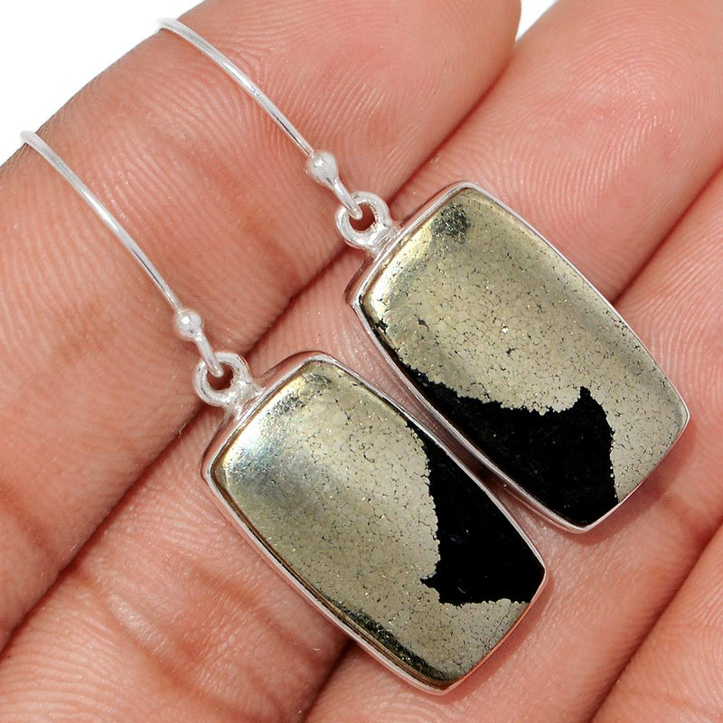 1.7" Pyrite In Magnetite Earrings - PIME564