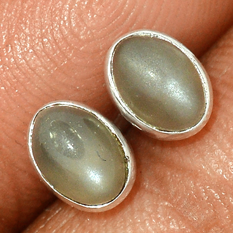 Srilankan Moonstone Studs - PMSS193