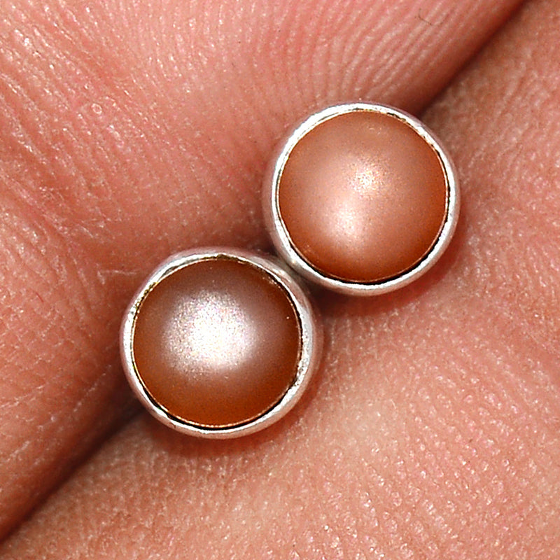 Srilankan Moonstone Studs - PMSS86