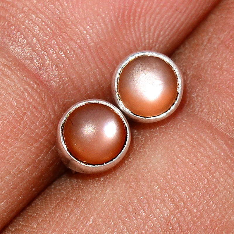 Srilankan Moonstone Studs - PMSS87