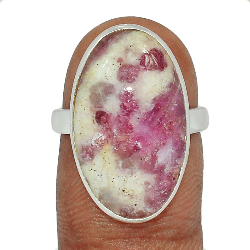 Natural Rubellite Pink Tourmaline With Quartz Cabochon Ring - PQCR270