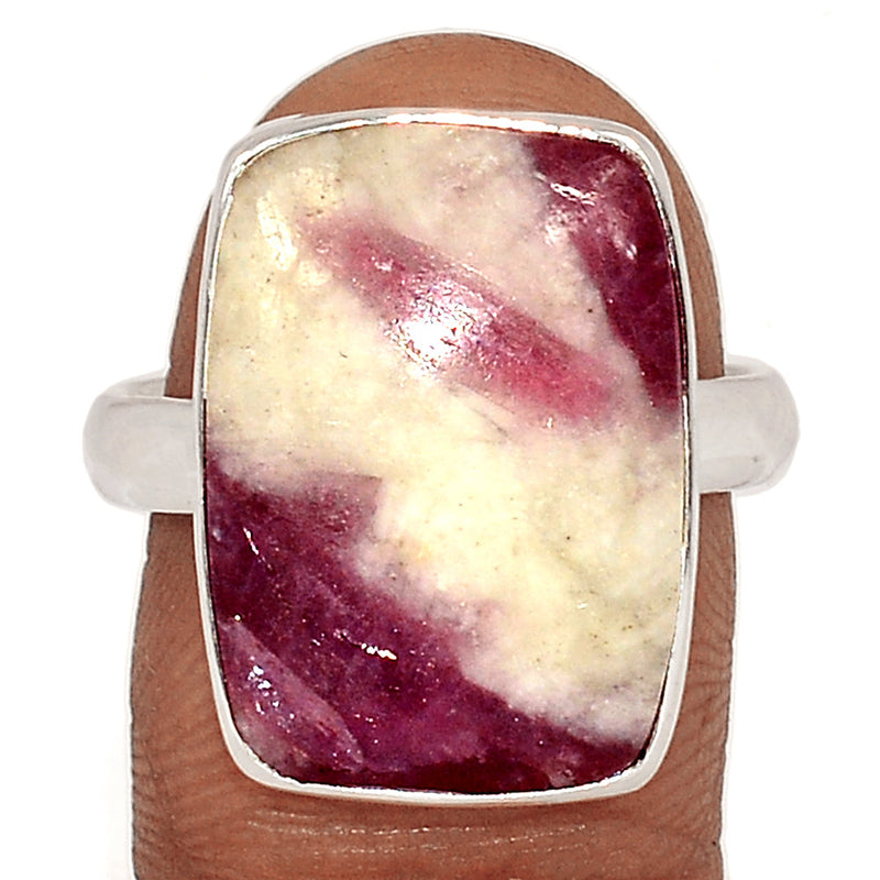 Natural Rubellite Pink Tourmaline With Quartz Cabochon Ring - PQCR359