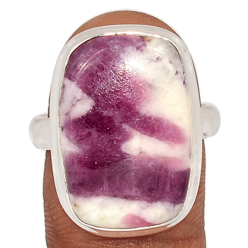 Natural Rubellite Pink Tourmaline With Quartz Cabochon Ring - PQCR365