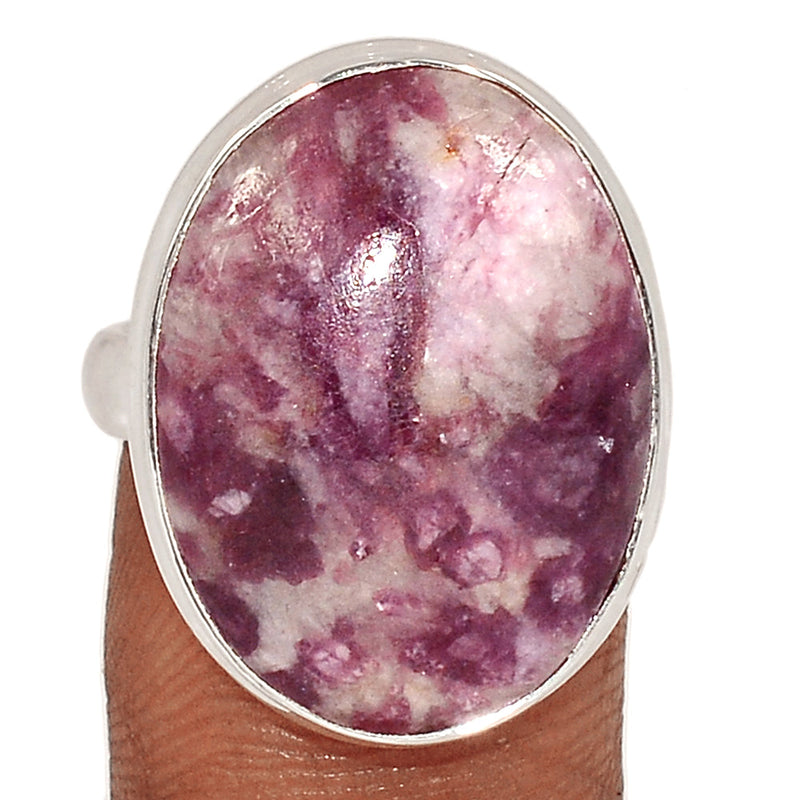 Natural Rubellite Pink Tourmaline With Quartz Cabochon Ring - PQCR366