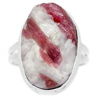 Natural Rubellite Pink Tourmaline With Quartz Ring - PTQR223