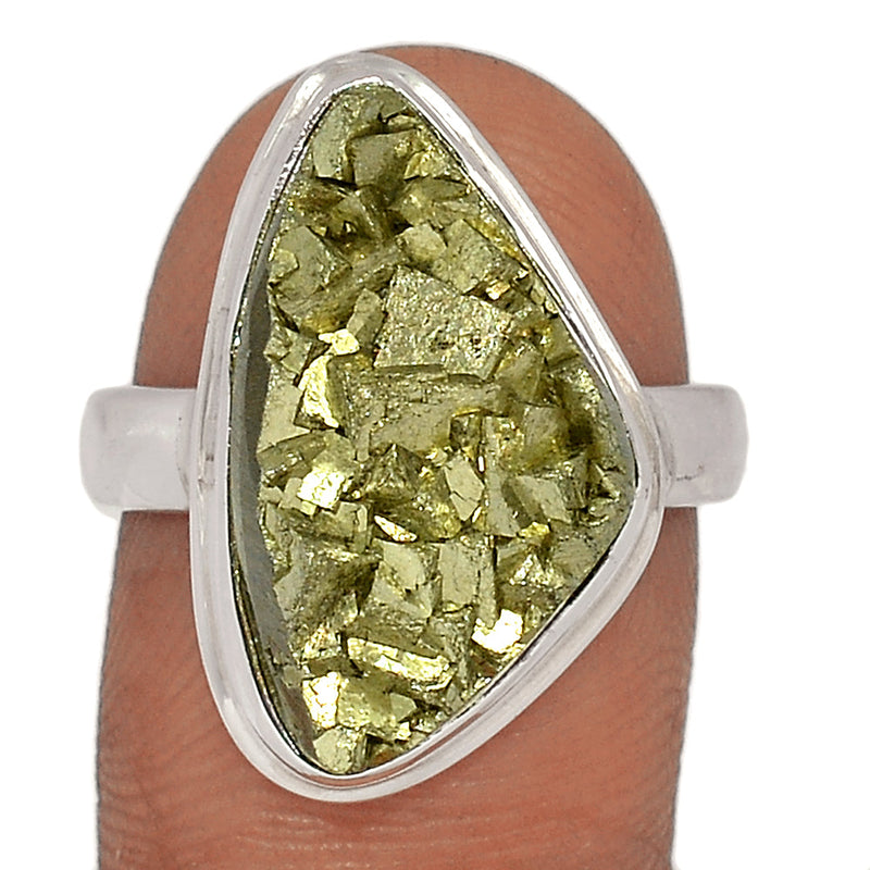 Mexican Pyrite Druzy Ring - PYDR621