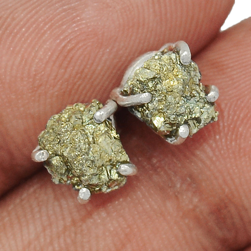 Claw - Mexican Pyrite Druzy Studs - PYDS125