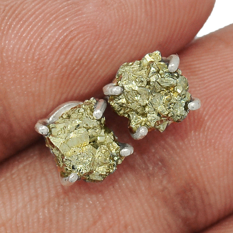 Claw - Mexican Pyrite Druzy Studs - PYDS20