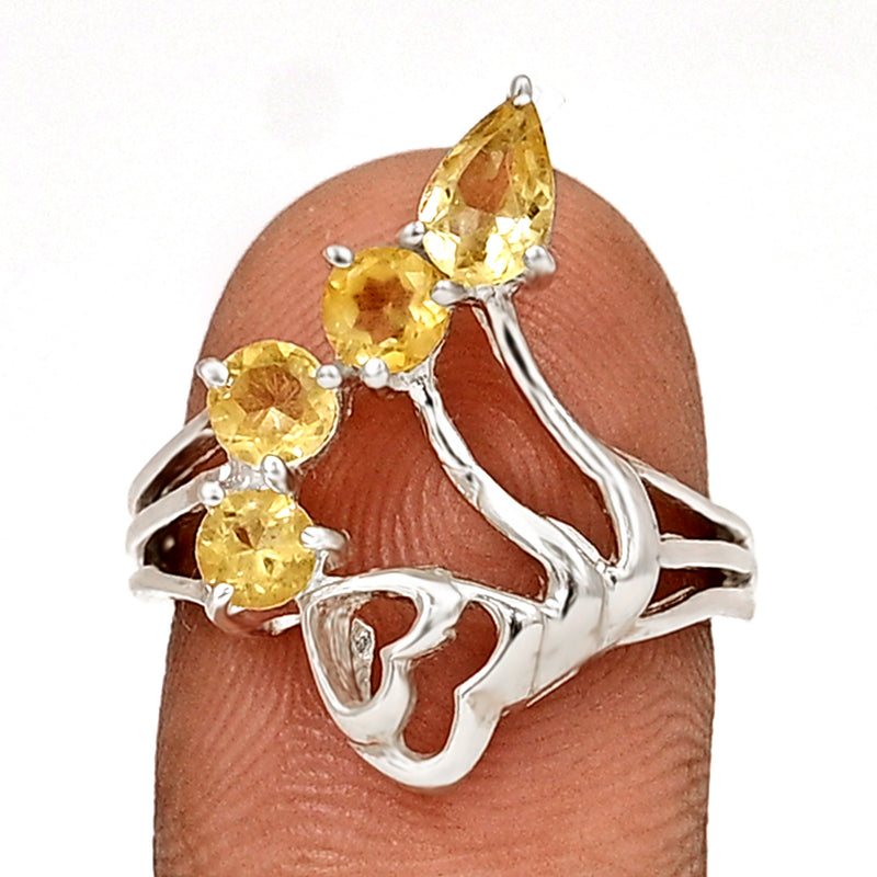 6*4 MM Pear - Citrine Silver Ring - R5060C