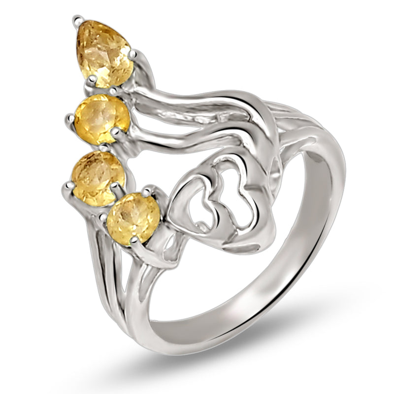 6*4 MM Pear - Citrine Silver Ring - R5060C