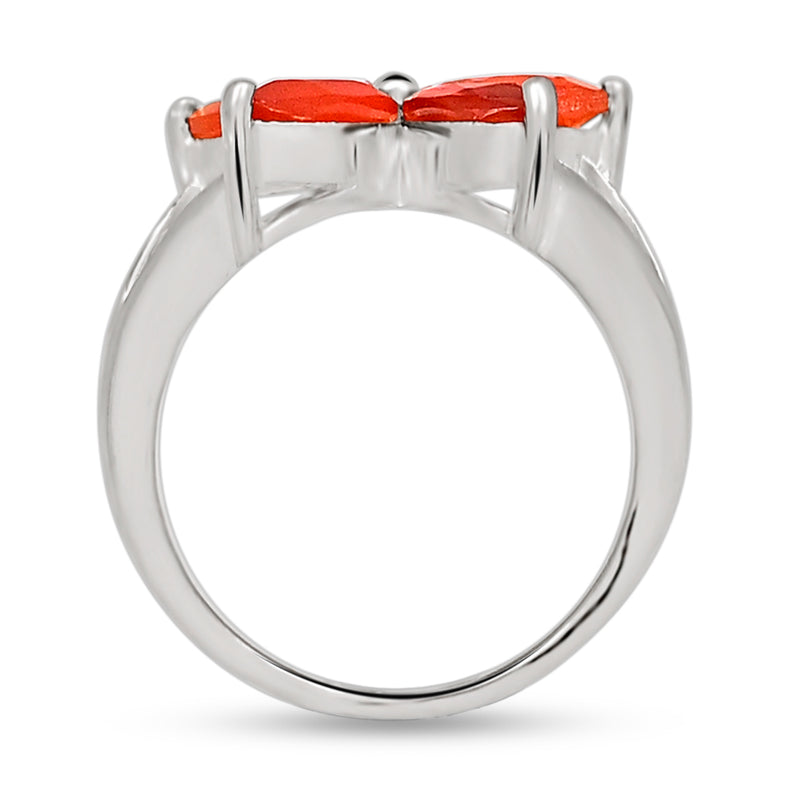 8*4 MM Marquise - Carnelian Faceted Silver Ring - R5066CR